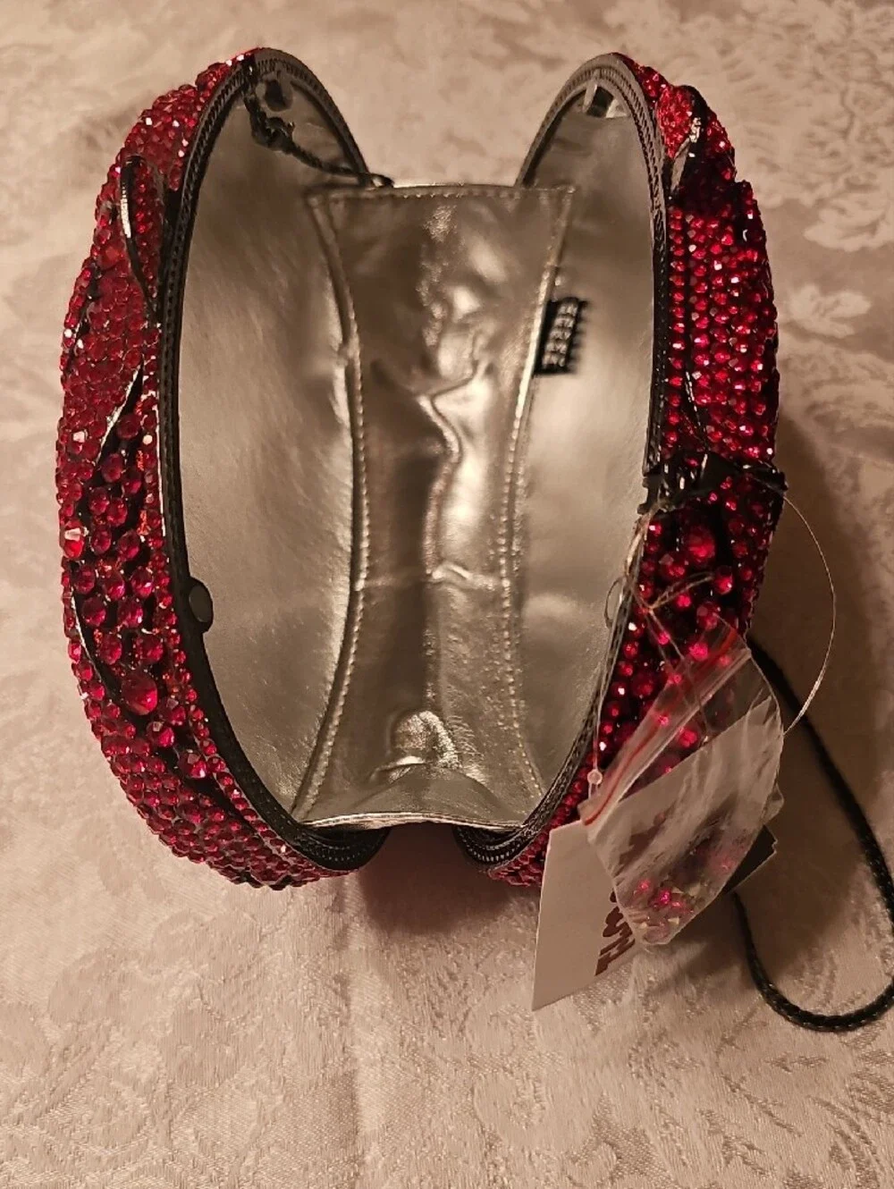 Red Crystal Embellished Oval Clutch - NWT Women Accessories